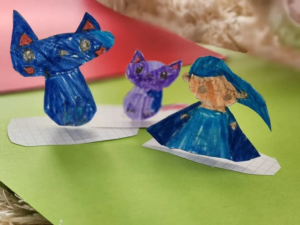 Original Blue Zippy Cat drawing